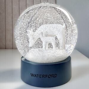 Waterford Reindeer Family Snow Globe 2023 Festive Crystal Rare Collectible MINT
